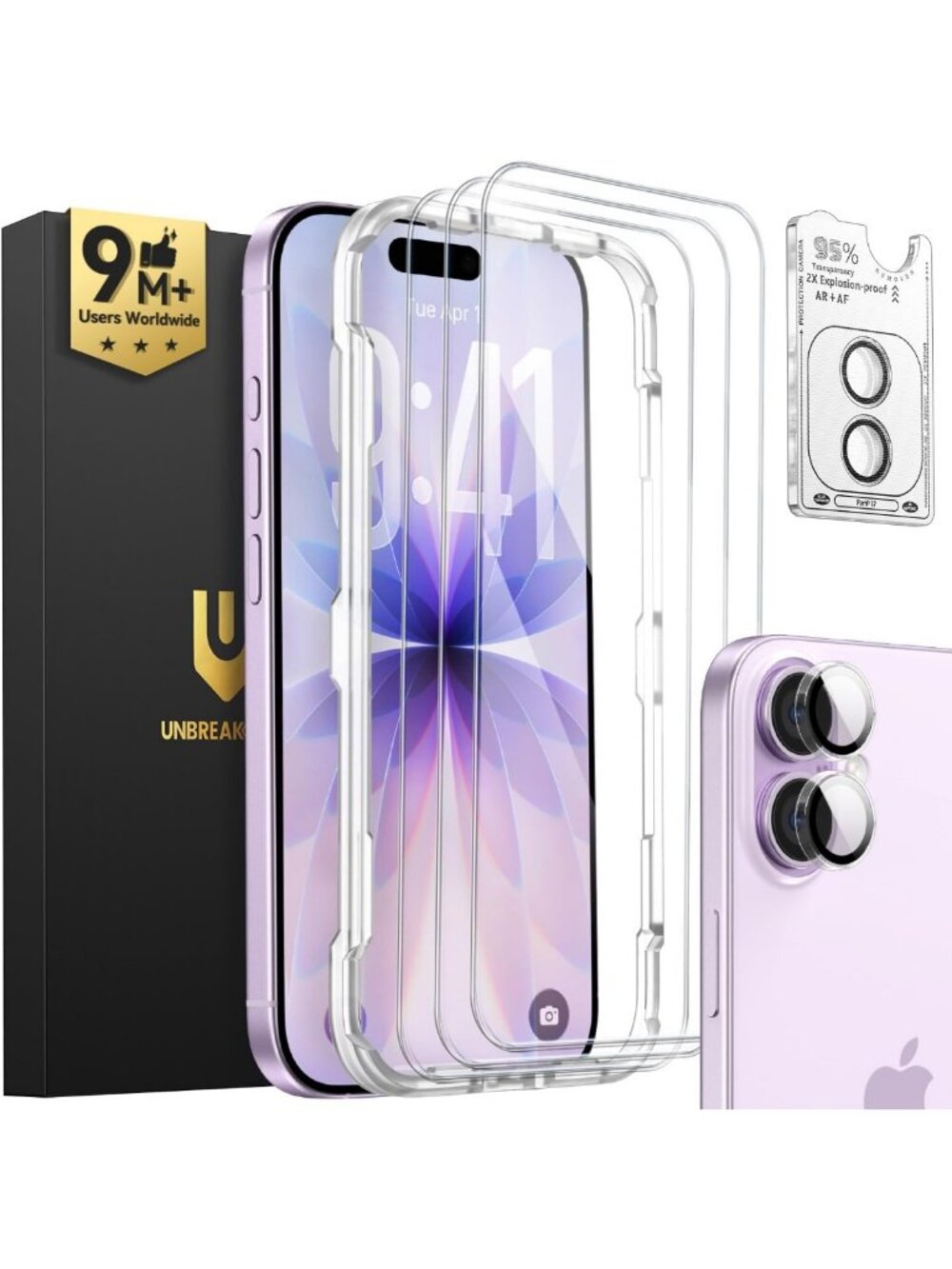 Durable iPhone 17 Screen Protector 3-Pack, Dual-Tempered Glass, HD Clarity
